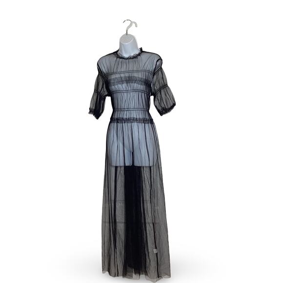 Tulle Shirred Maxi Dress - Picture 2 of 8